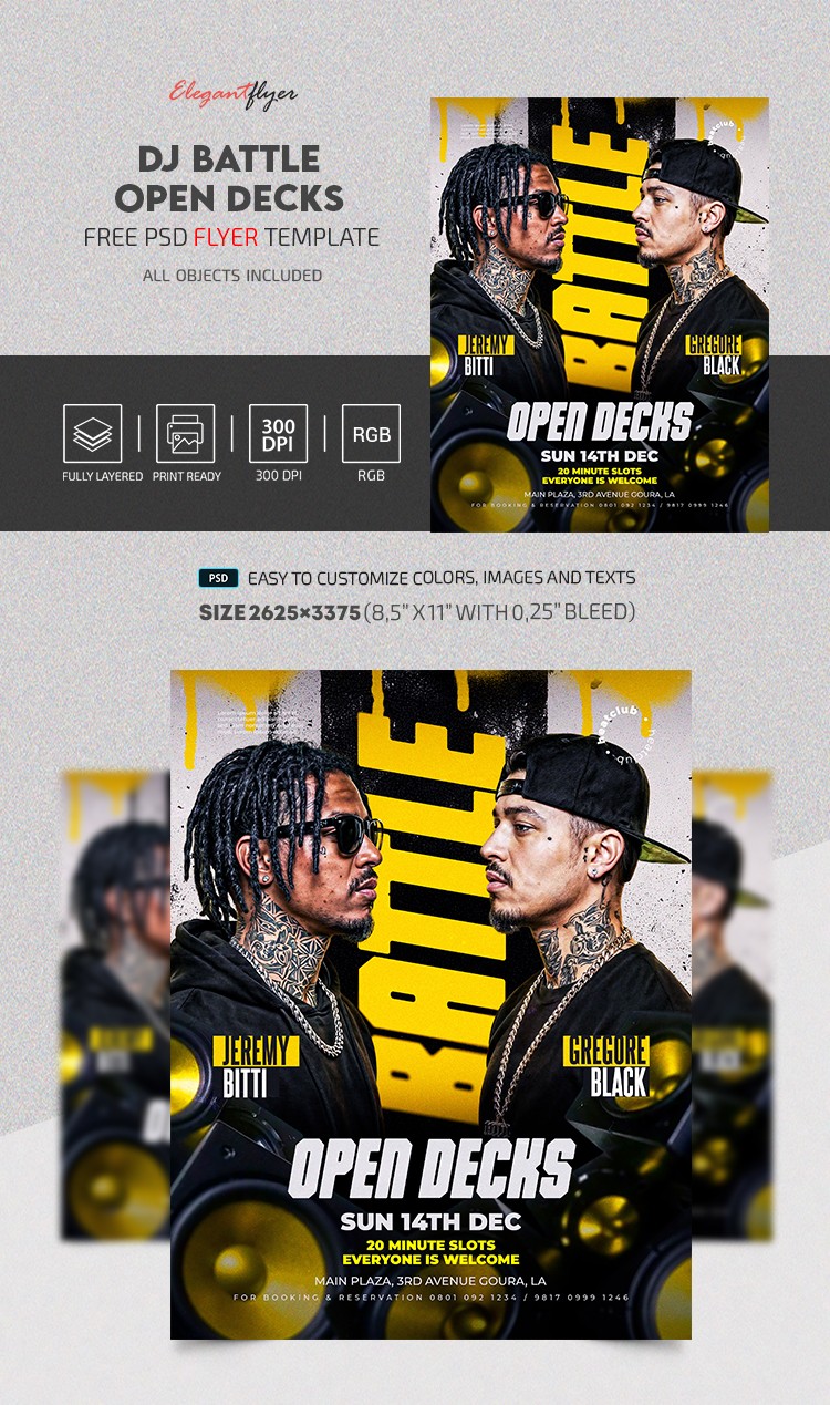 DJ Battle | Open Decks Noite Flyer by ElegantFlyer