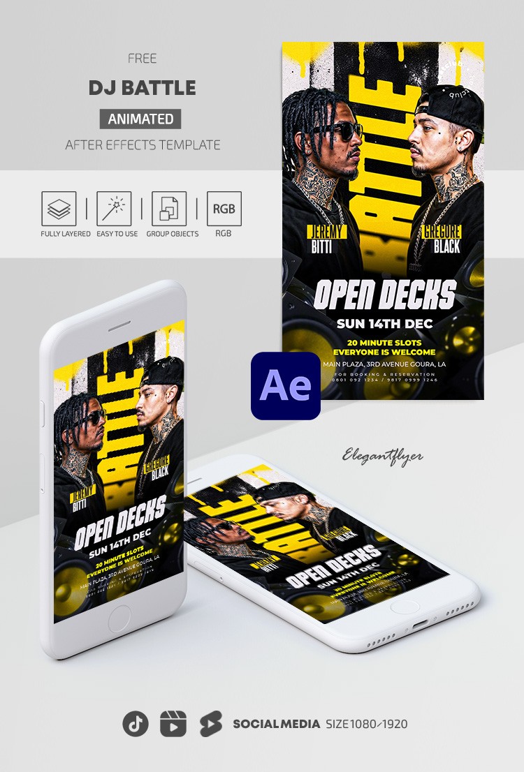 DJ Battle | Notte delle piattaforme aperte Instagram Reels by ElegantFlyer