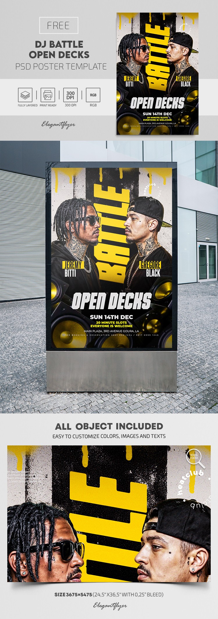DJ Bitwa | Plakat Nocy Otwartych Decków by ElegantFlyer