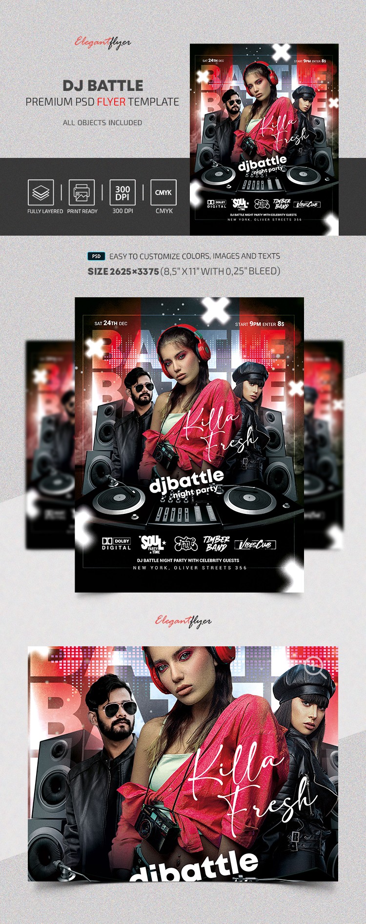 Folheto de Batalha de DJs by ElegantFlyer