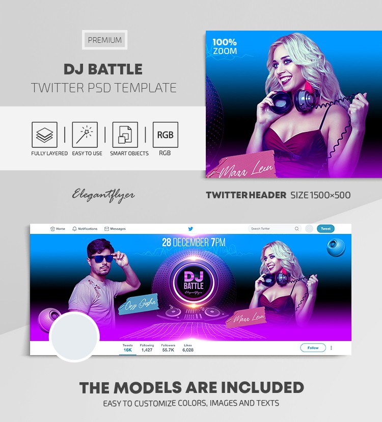 DJ Battle Twitter by ElegantFlyer