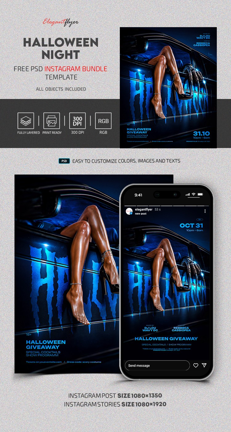 Pacchetto Dj Halloween Night per Instagram by ElegantFlyer
