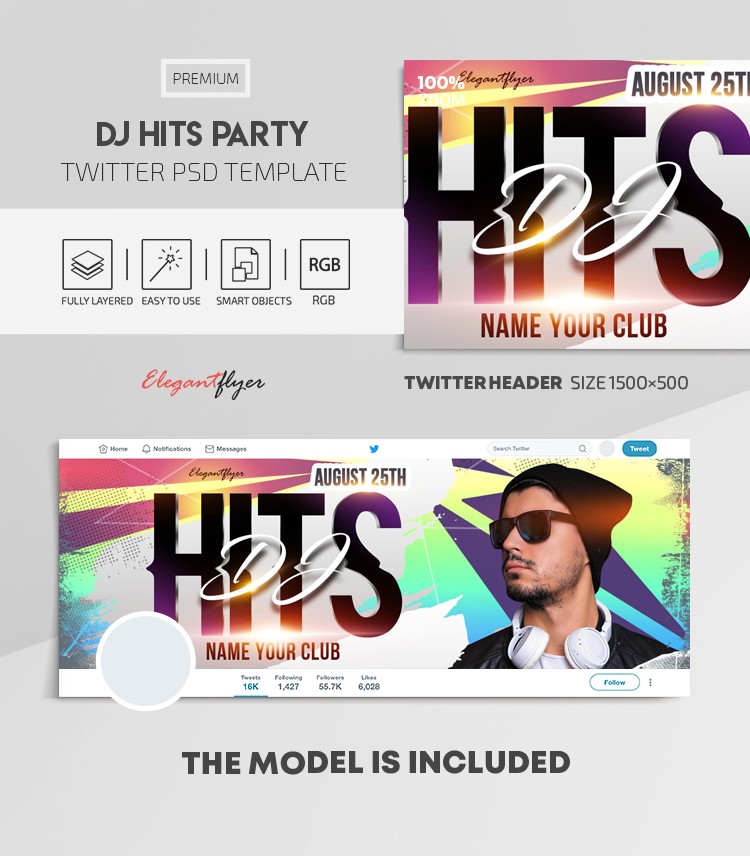 DJ Hits Party Twitter- DJ 爆款派对推特 by ElegantFlyer