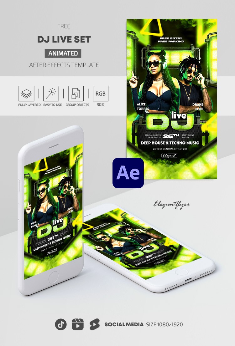 Ustawienie na żywo DJ-a na Instagramie Reel by ElegantFlyer