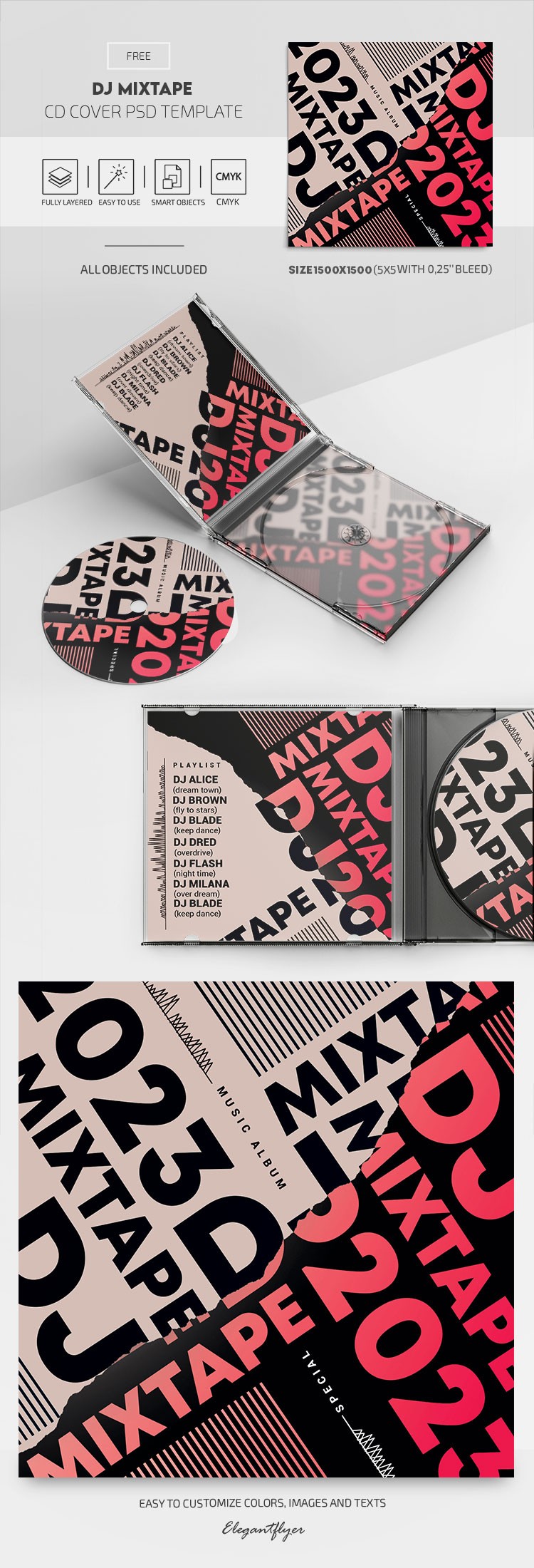 DJ Mixtape CD Cover by ElegantFlyer