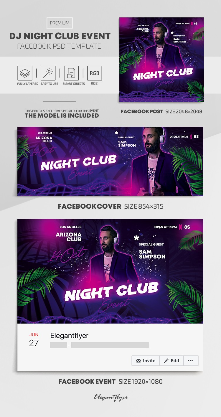 Dj Night Club Event Facebook by ElegantFlyer