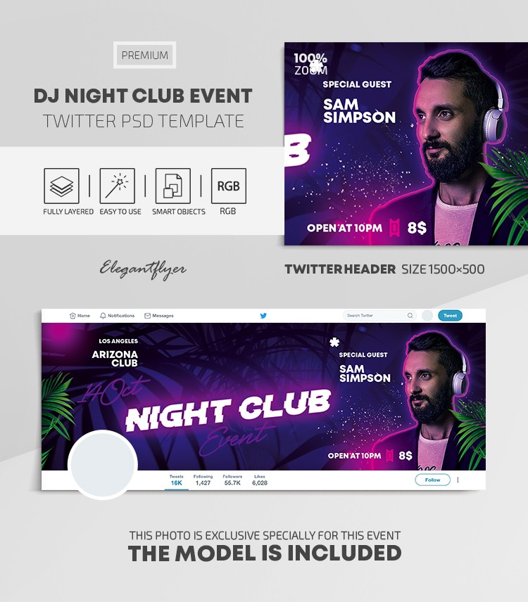 Wydarzenie w klubie nocnym z DJ-em by ElegantFlyer