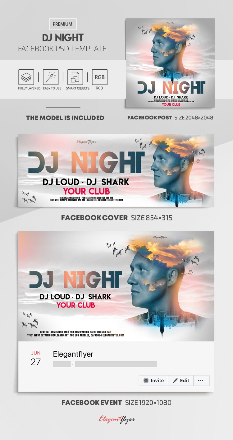 DJ Night Facebook by ElegantFlyer