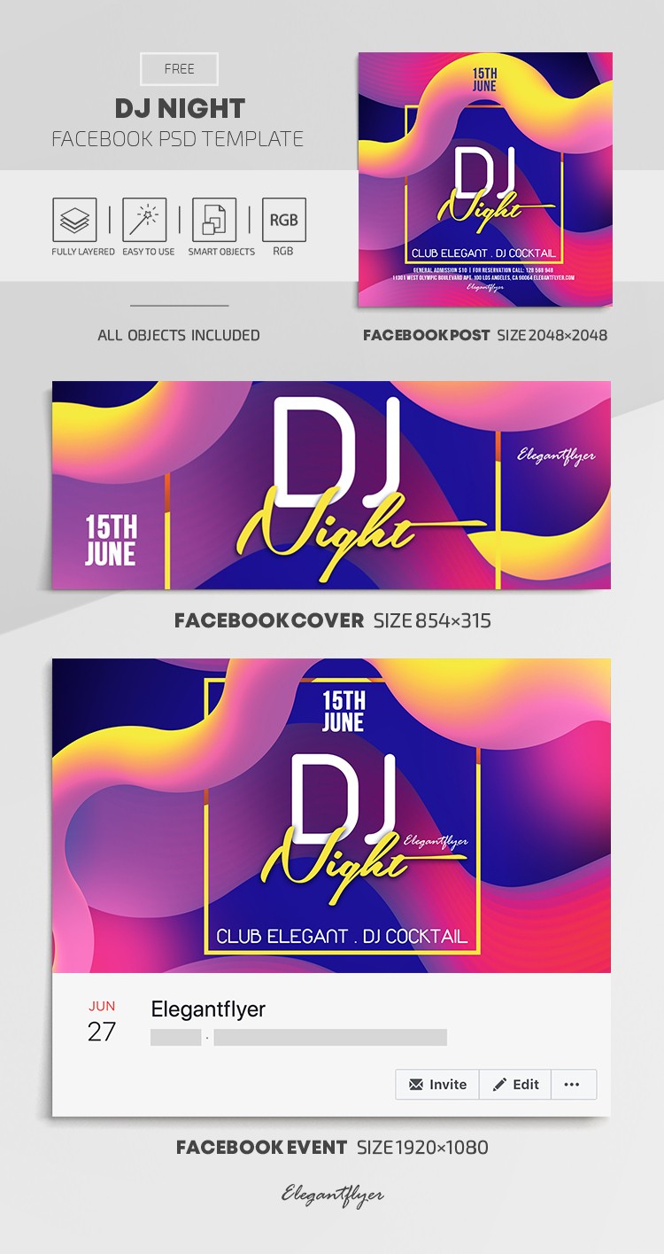 DJ Night Facebook by ElegantFlyer