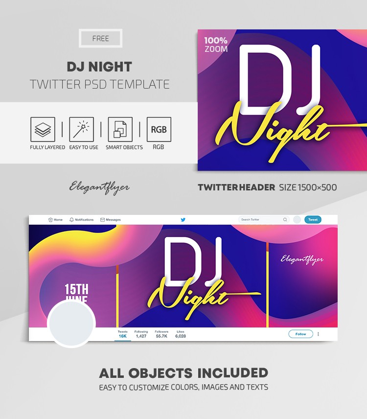 DJ Night Twitter by ElegantFlyer