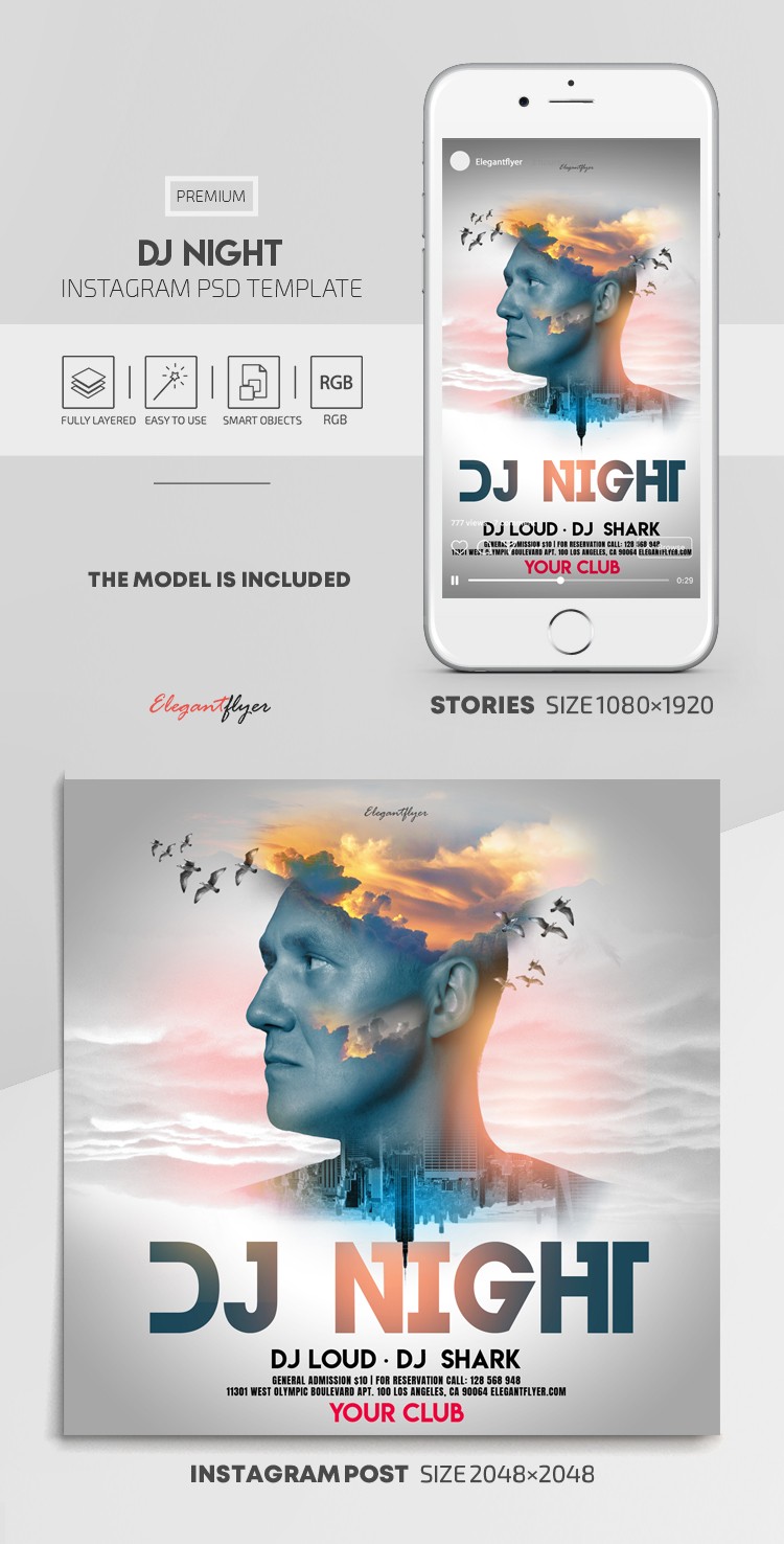 Noite de DJ no Instagram by ElegantFlyer