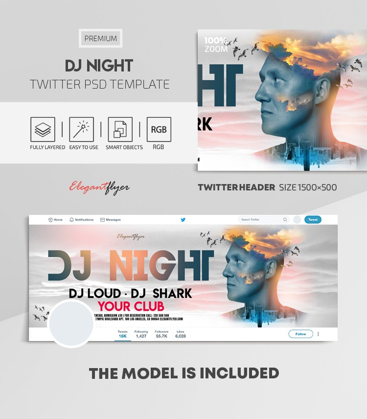 DJ Night Twitter by ElegantFlyer