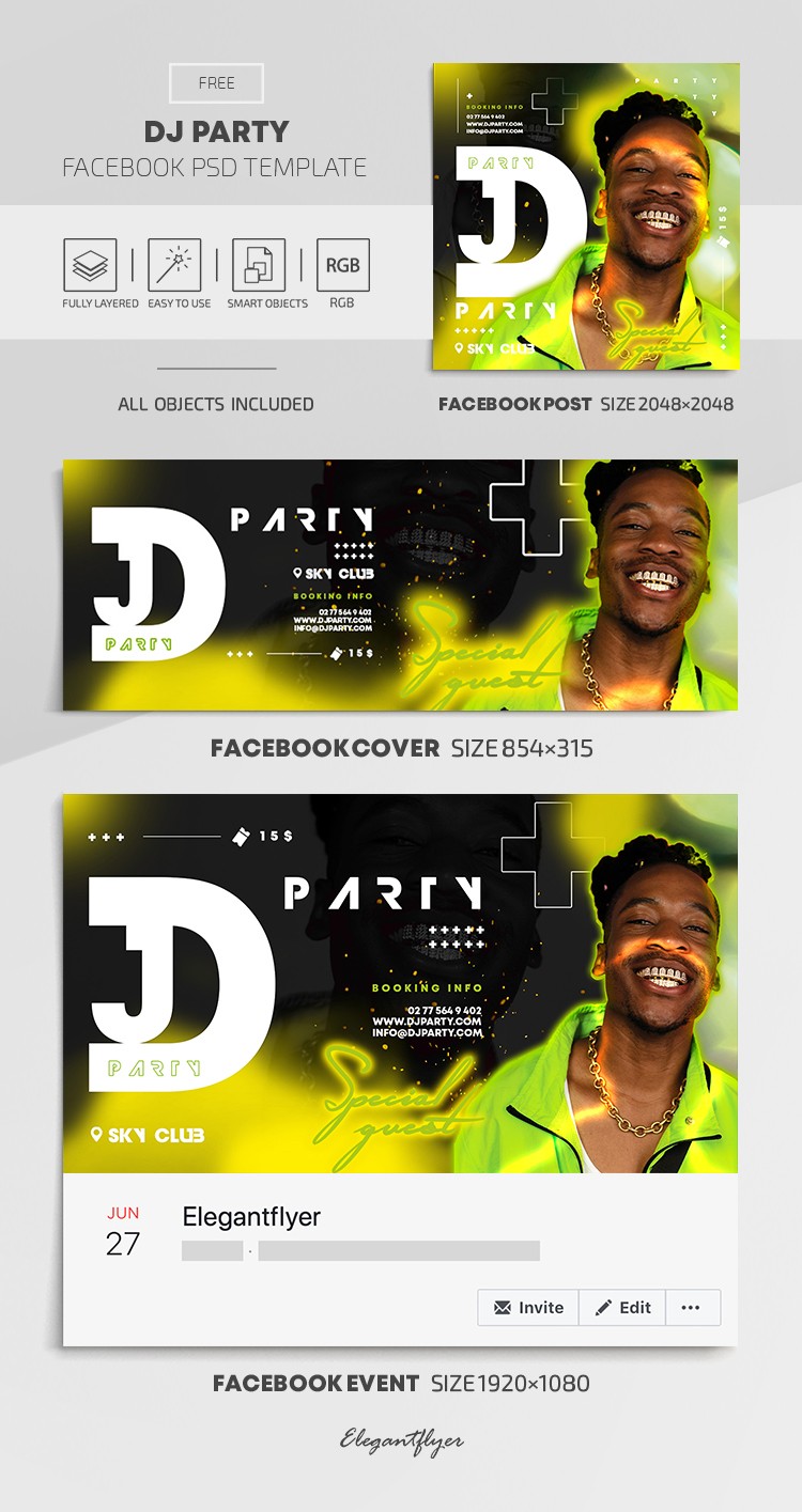 DJ Party Facebook by ElegantFlyer