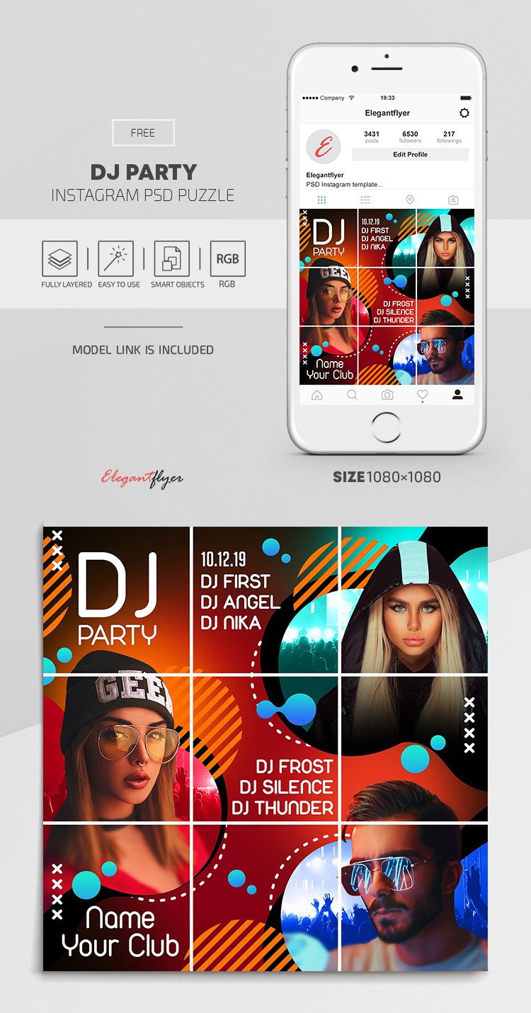 Festa con DJ su Instagram by ElegantFlyer