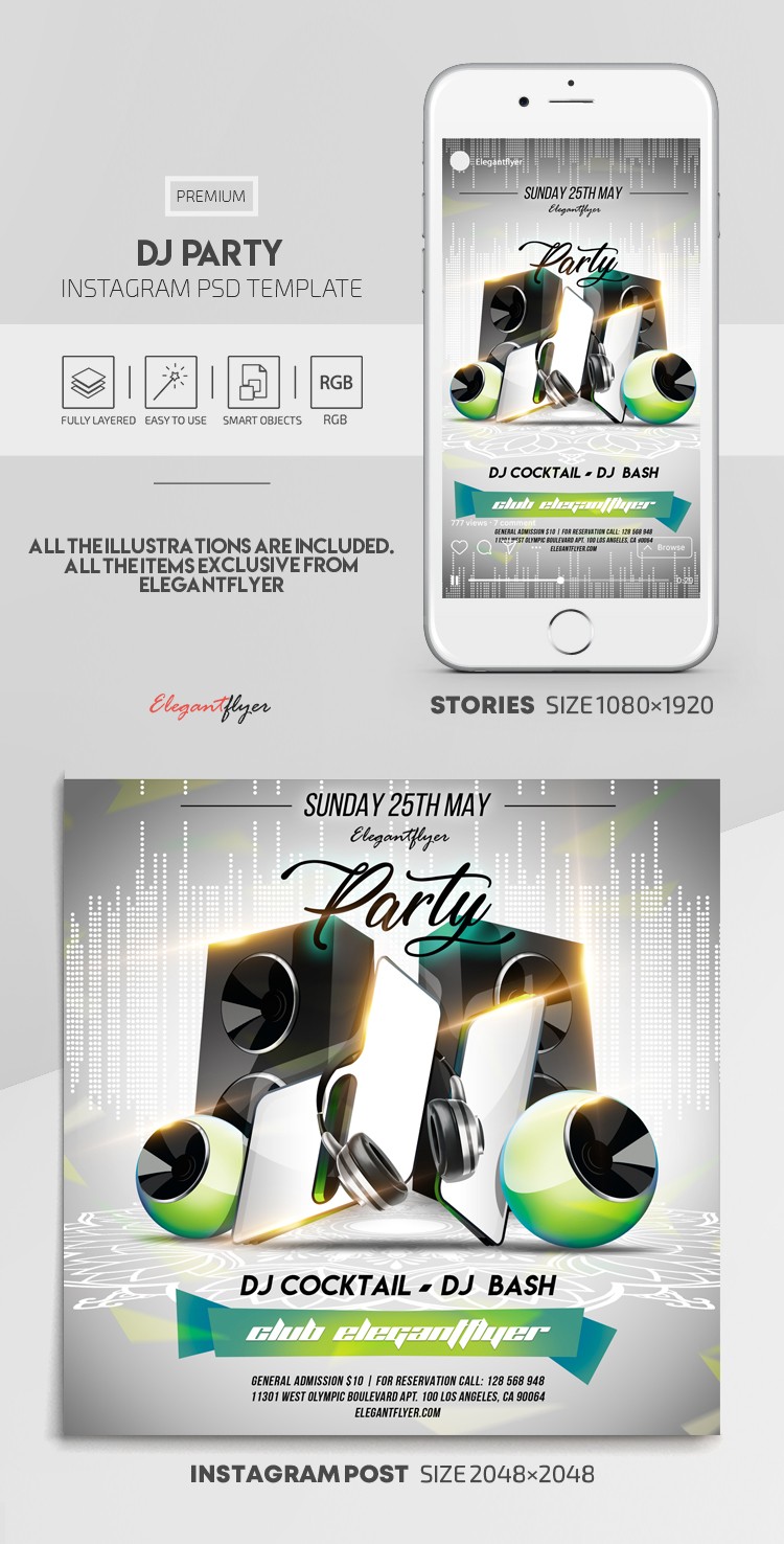 Dj Party Instagram by ElegantFlyer