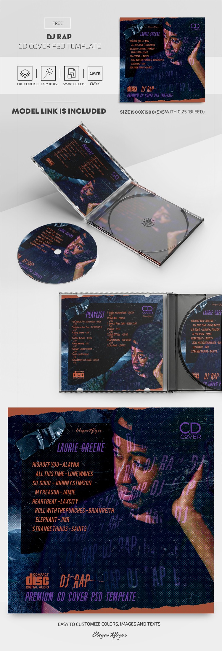 DJ Rap CD Cover by ElegantFlyer