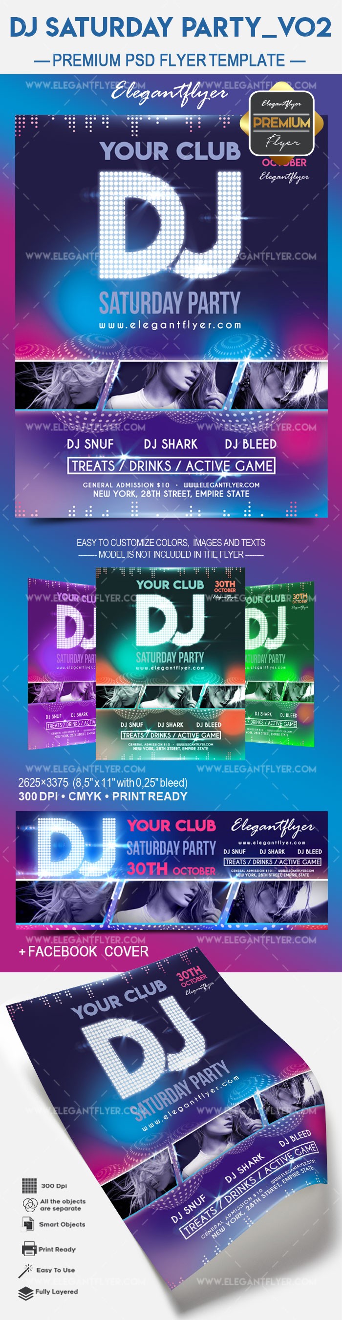 Fiesta de DJ del sábado v02 by ElegantFlyer