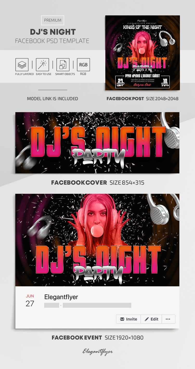 Noite dos DJs no Facebook by ElegantFlyer
