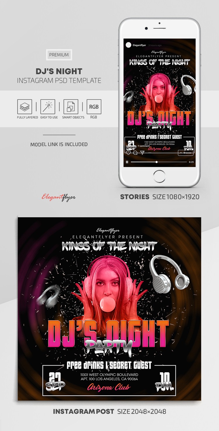 Noche de DJ's en Instagram by ElegantFlyer