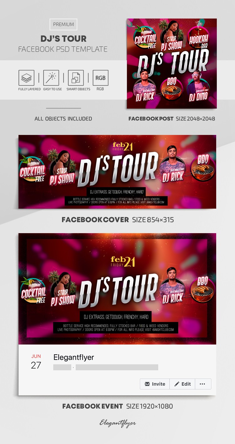 DJs Tour Facebook by ElegantFlyer