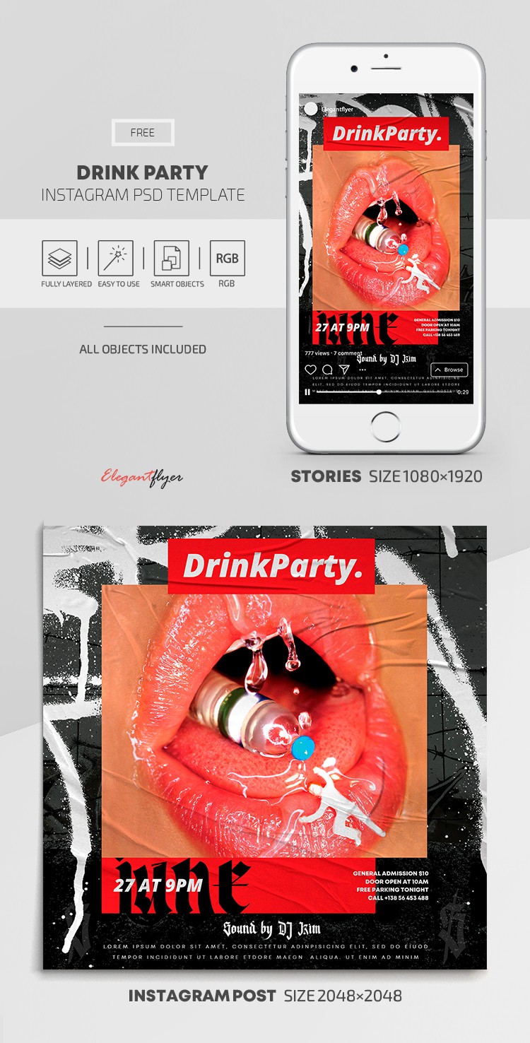 Drink Party Instagram by ElegantFlyer
