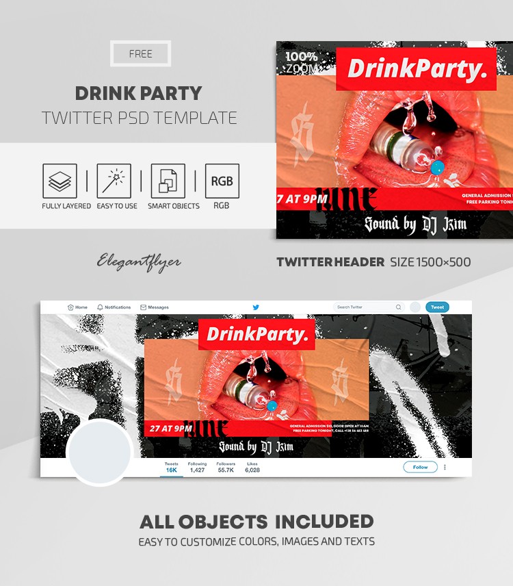 Drink Party Twitter by ElegantFlyer