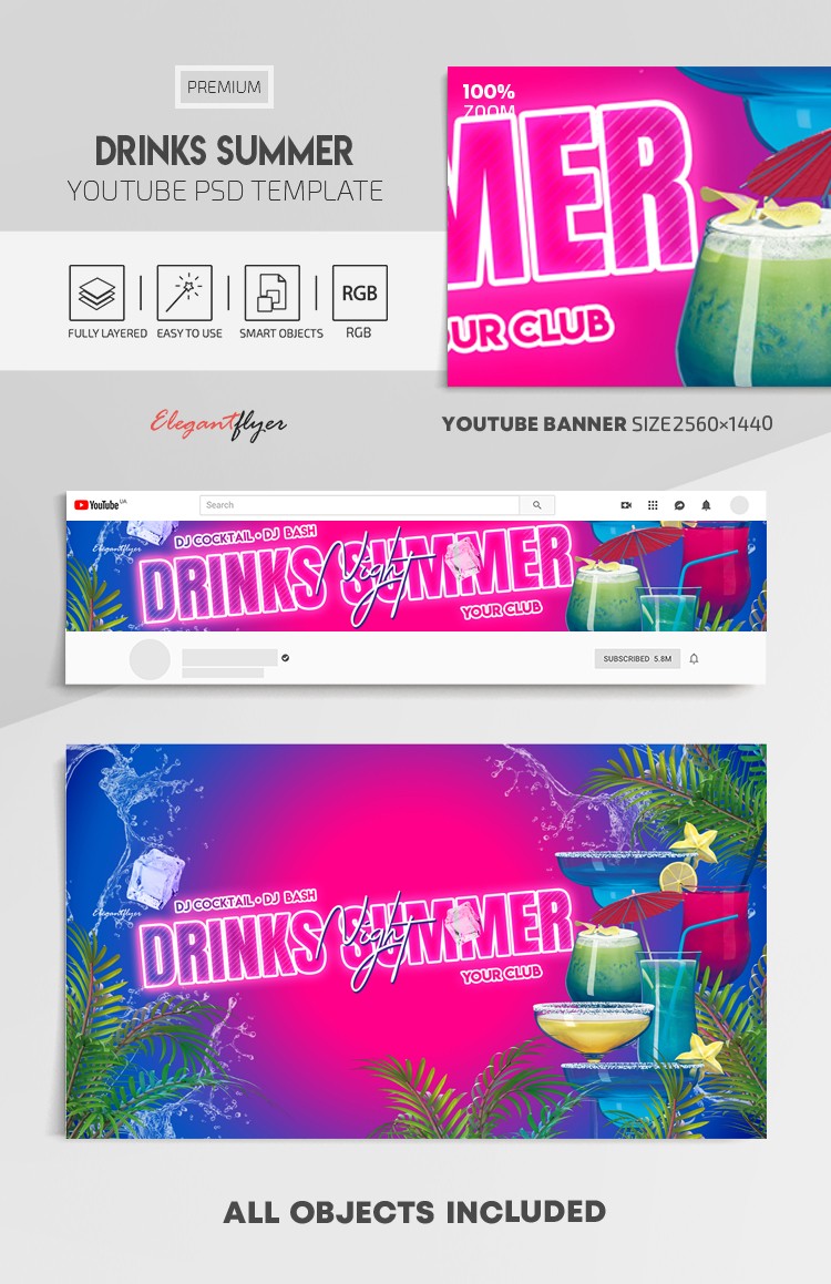 Drinks Summer Youtube by ElegantFlyer