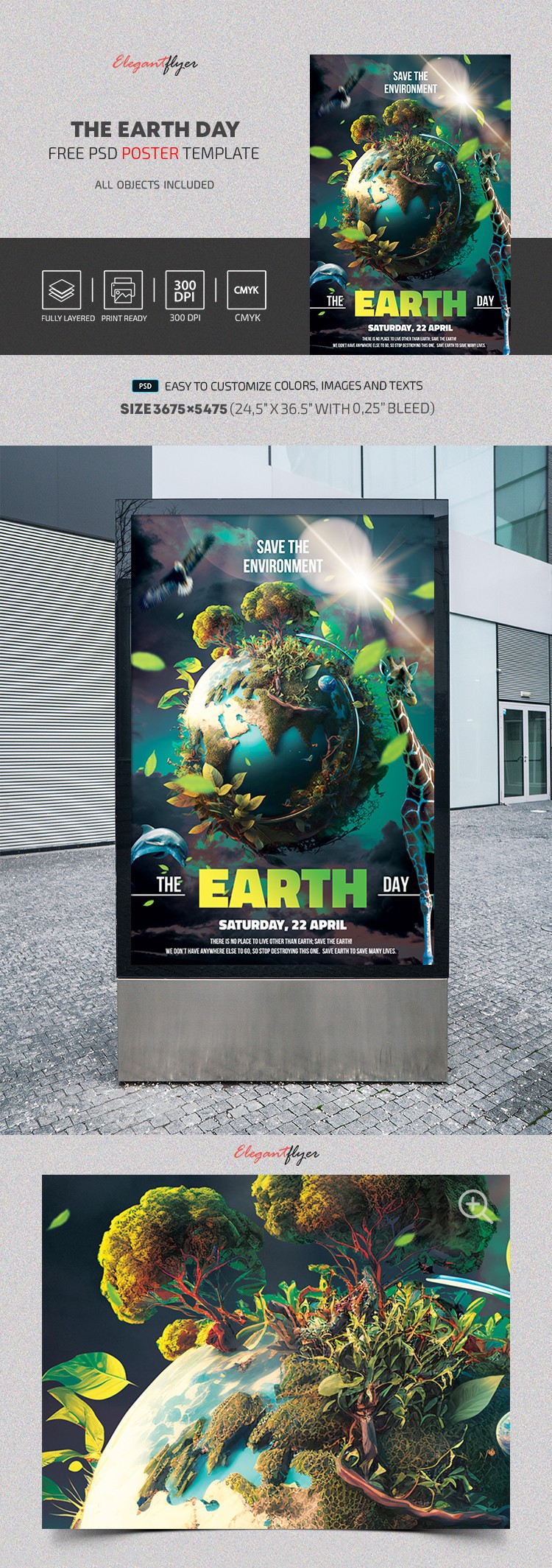 Earth Day - Free PSD Poster Template by ElegantFlyer