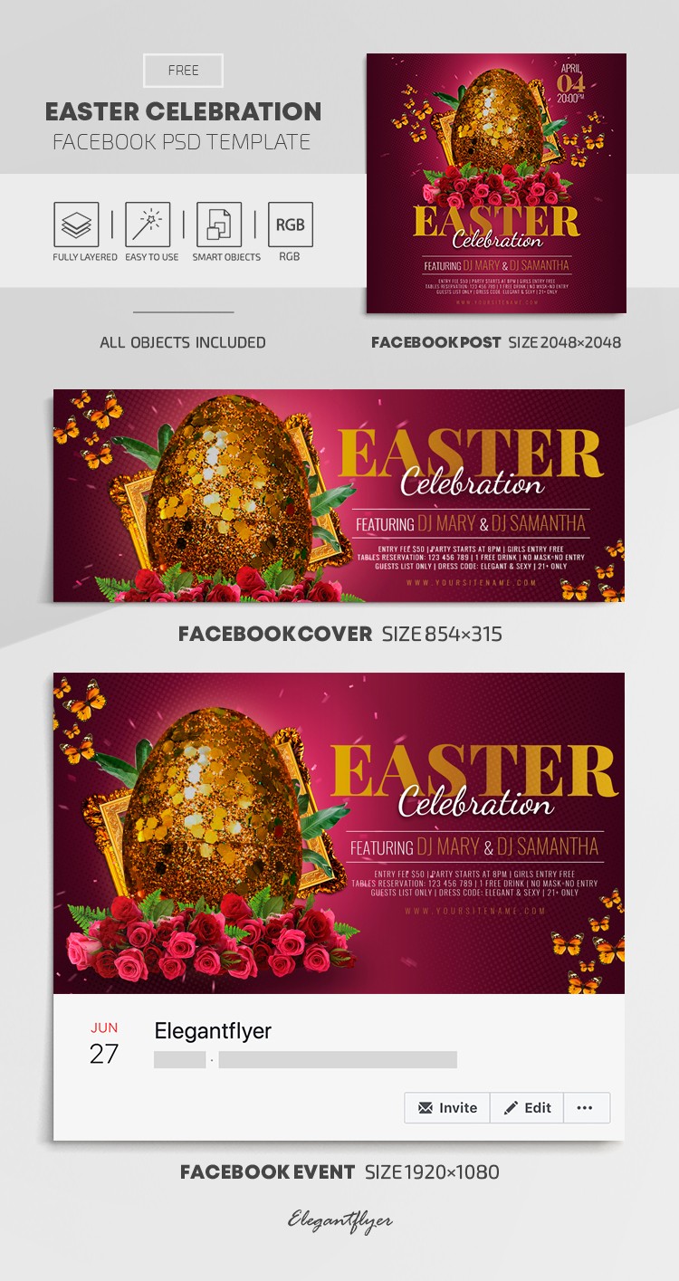 Celebração da Páscoa no Facebook by ElegantFlyer