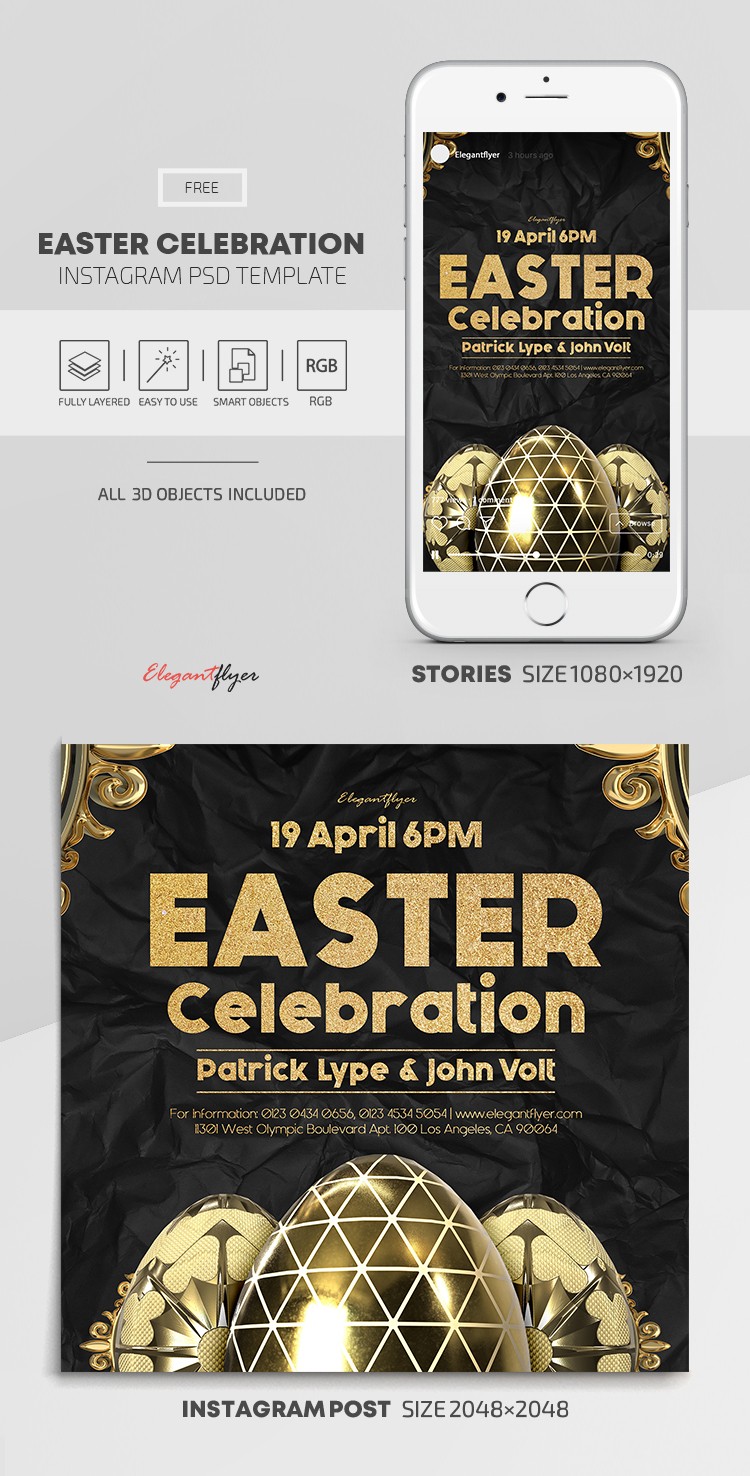 Celebración de Pascua en Instagram by ElegantFlyer