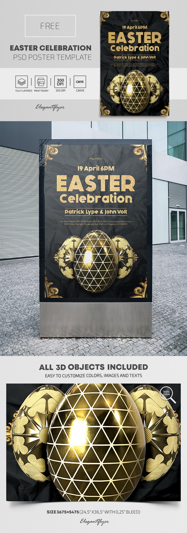 Cartaz de Celebração da Páscoa by ElegantFlyer