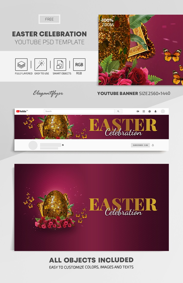 Celebração da Páscoa no Youtube by ElegantFlyer