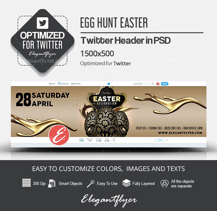 Easter Celebration Twitter by ElegantFlyer