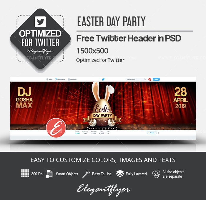 Easter Day Party Twitter by ElegantFlyer