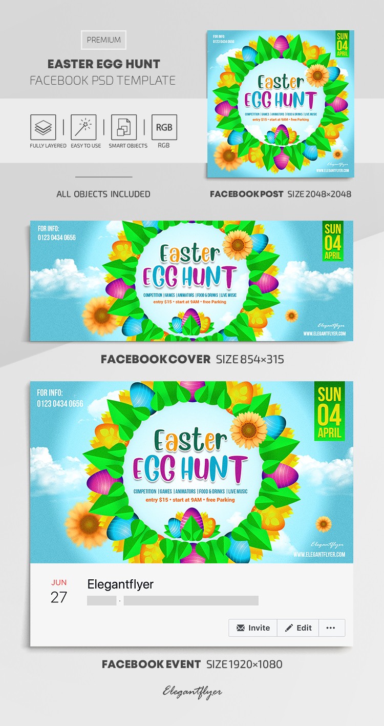 Easter Egg Hunt Facebook by ElegantFlyer