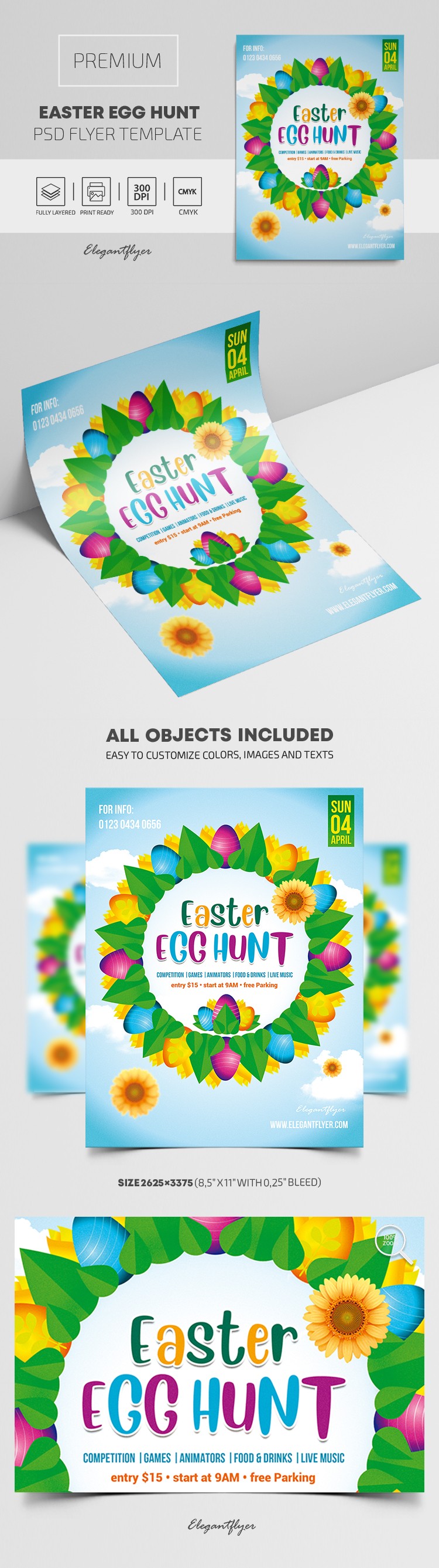 Folleto de búsqueda de huevos de Pascua by ElegantFlyer
