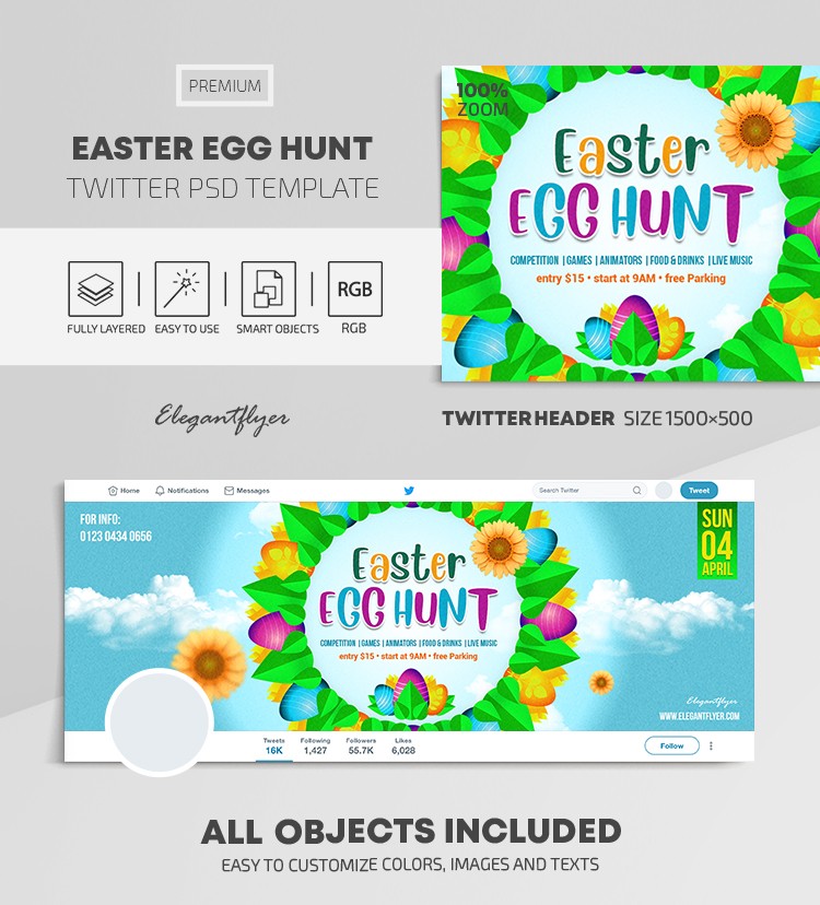 Easter Egg Hunt Twitter by ElegantFlyer