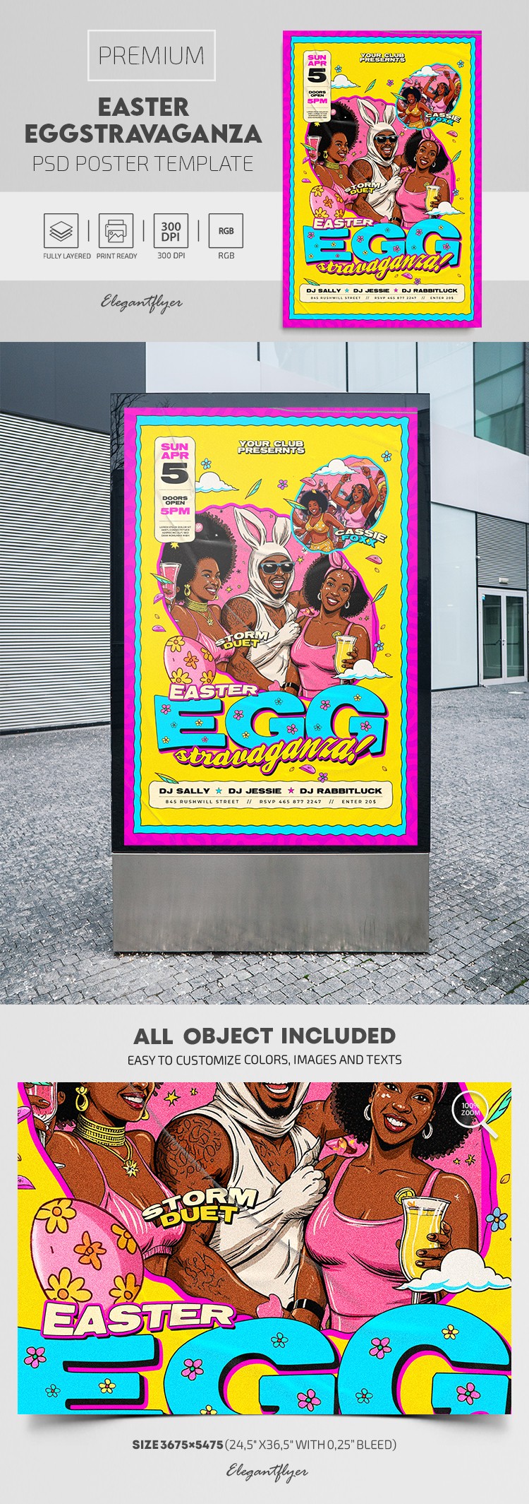 Easter Eggstravaganza Party Poster by ElegantFlyer