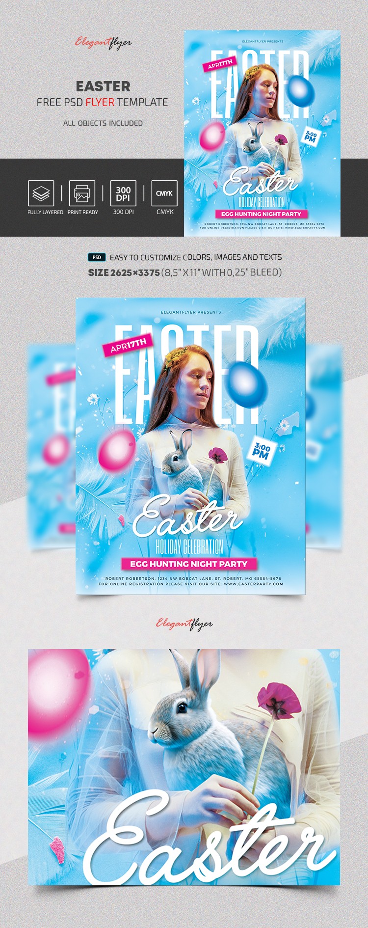 Easter - Free Flyer PSD Template by ElegantFlyer