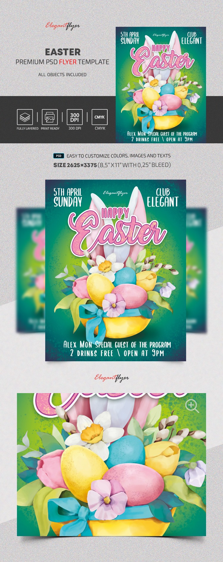 Plakat na Wielkanoc by ElegantFlyer