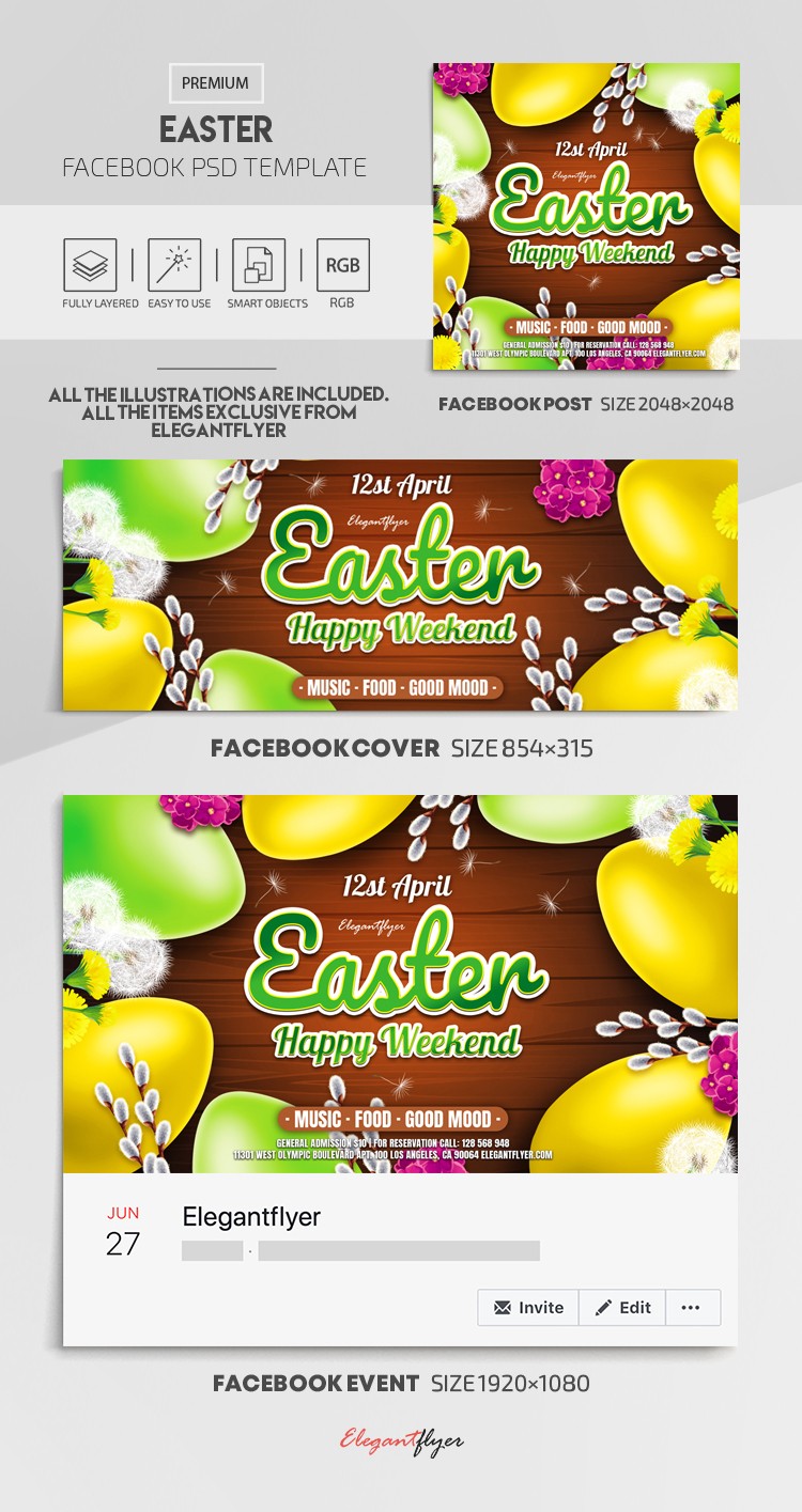 Festa di Pasqua su Facebook by ElegantFlyer