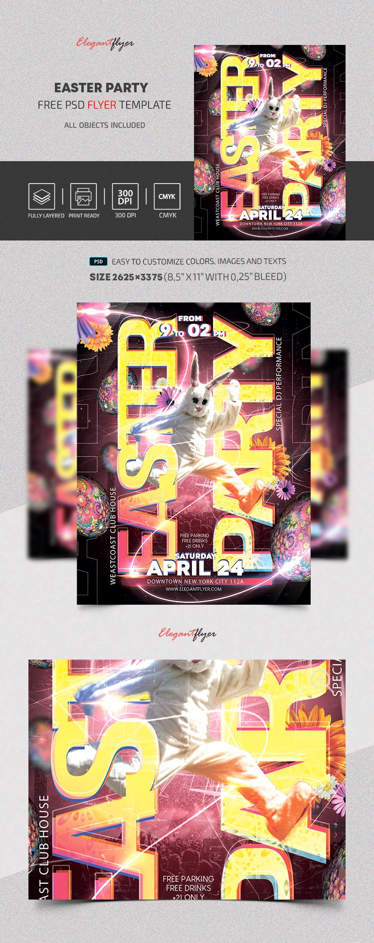 Plakat na Party Wielkanocne. by ElegantFlyer