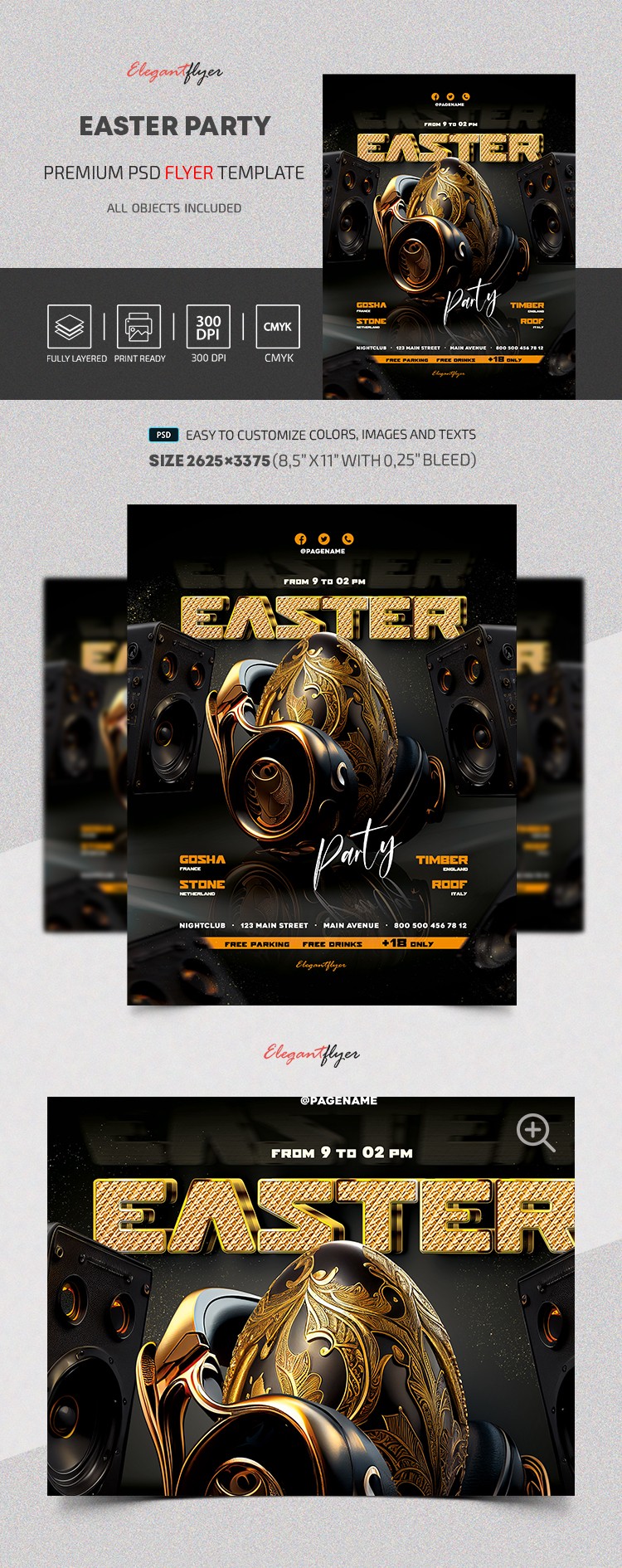 Osterparty - Premium PSD Flyer Vorlage by ElegantFlyer