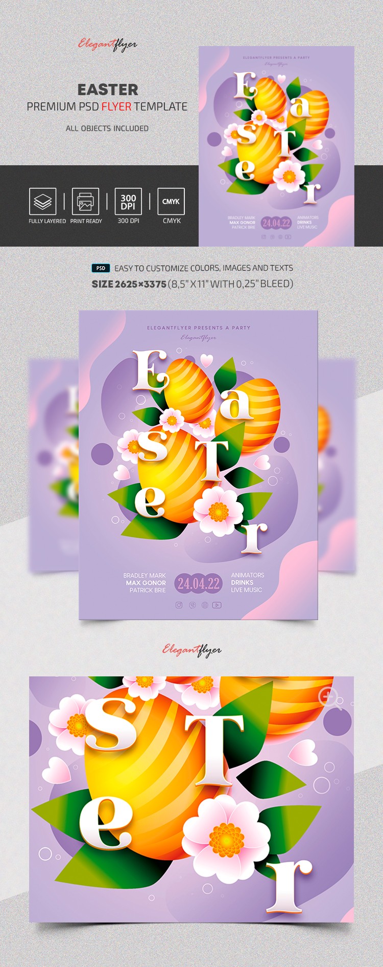 Pli d'invitation pour Pâques by ElegantFlyer