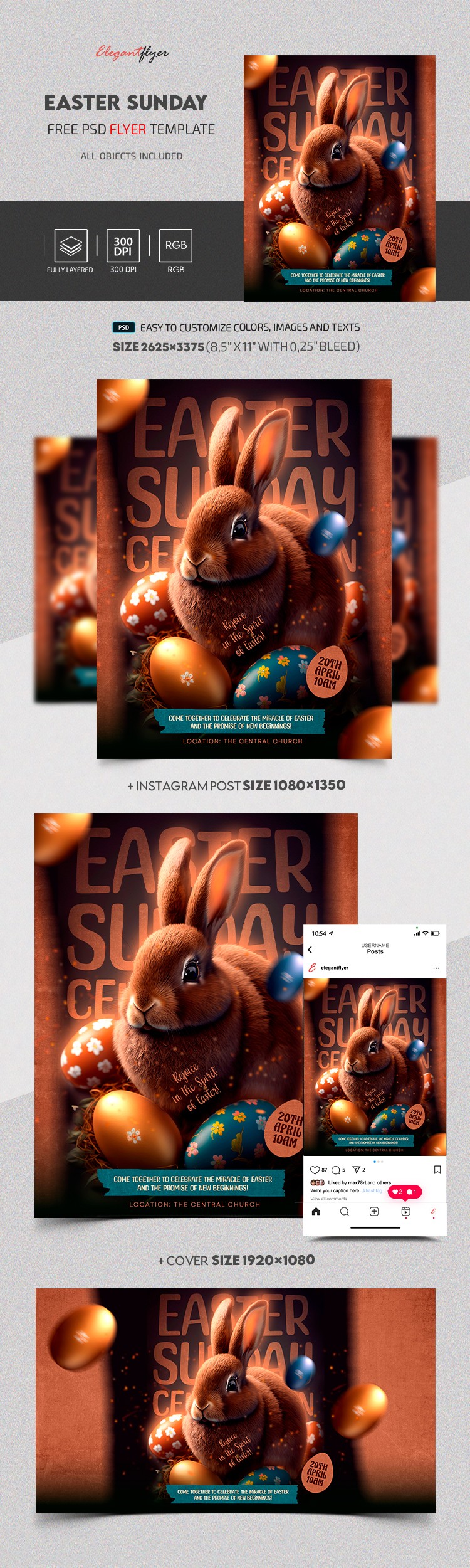 Easter Sunday Celebration Flyer by ElegantFlyer