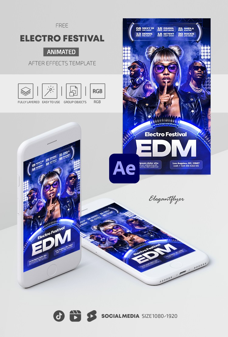 EDM | Festival de música eletrônica Instagram Reel by ElegantFlyer