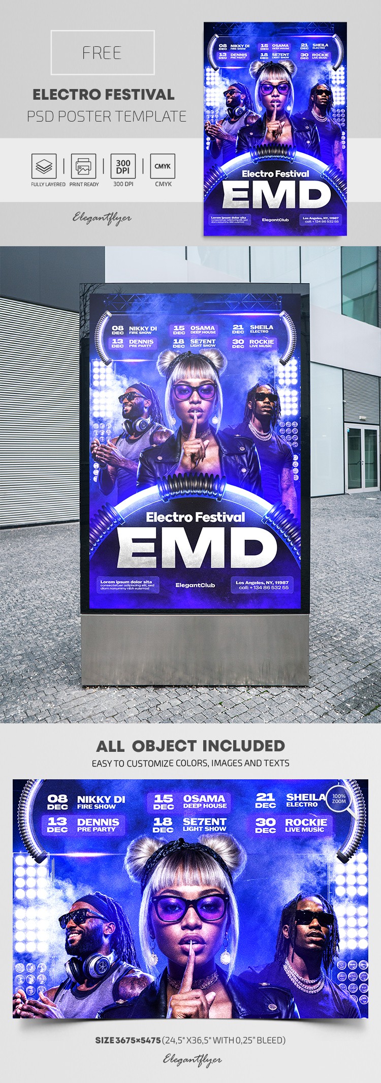 EDM | Cartaz do Festival de Electro by ElegantFlyer