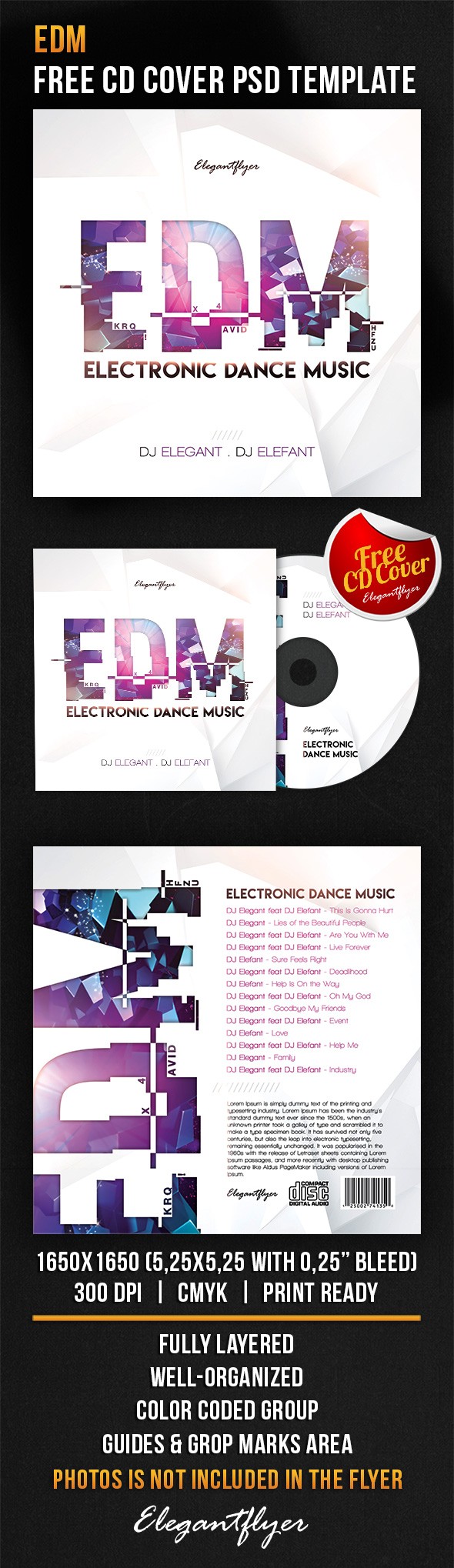 EDM translates to "Musique électronique dance" in French. by ElegantFlyer