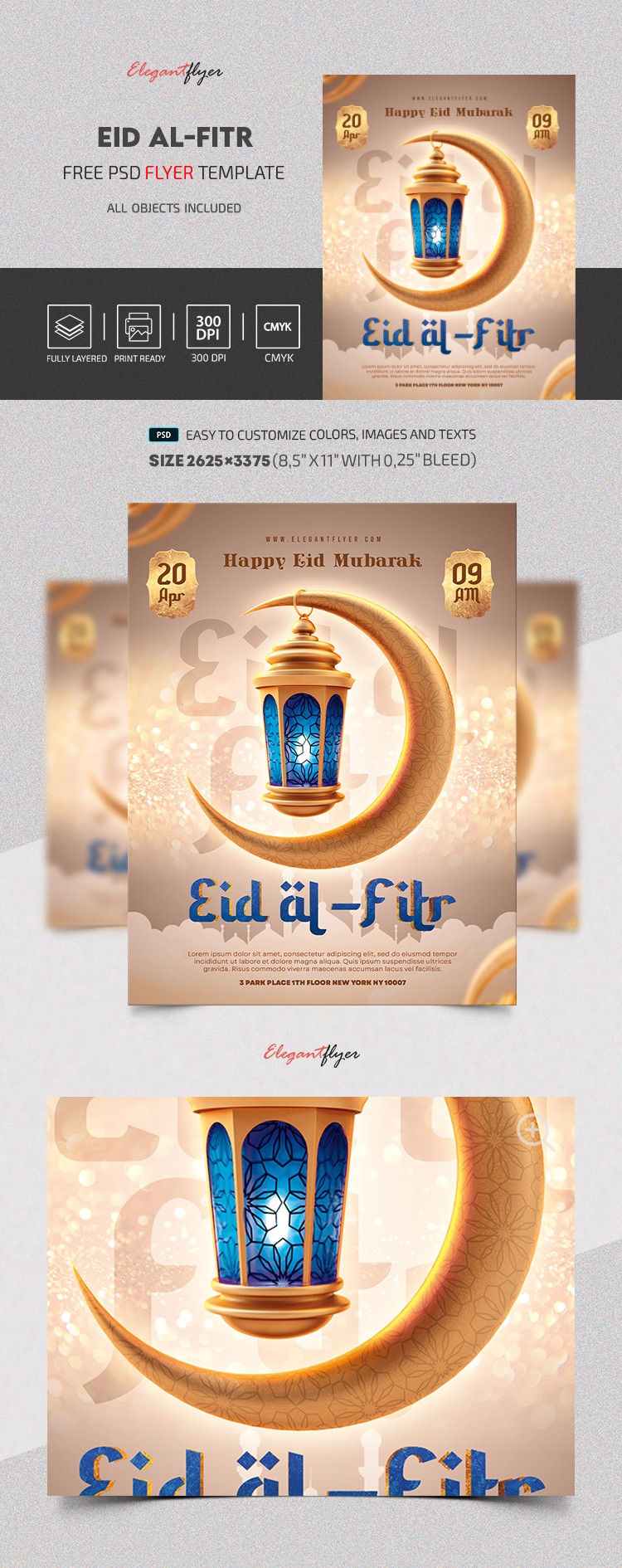 Eid Al-Fitr - Free Flyer PSD Template by ElegantFlyer