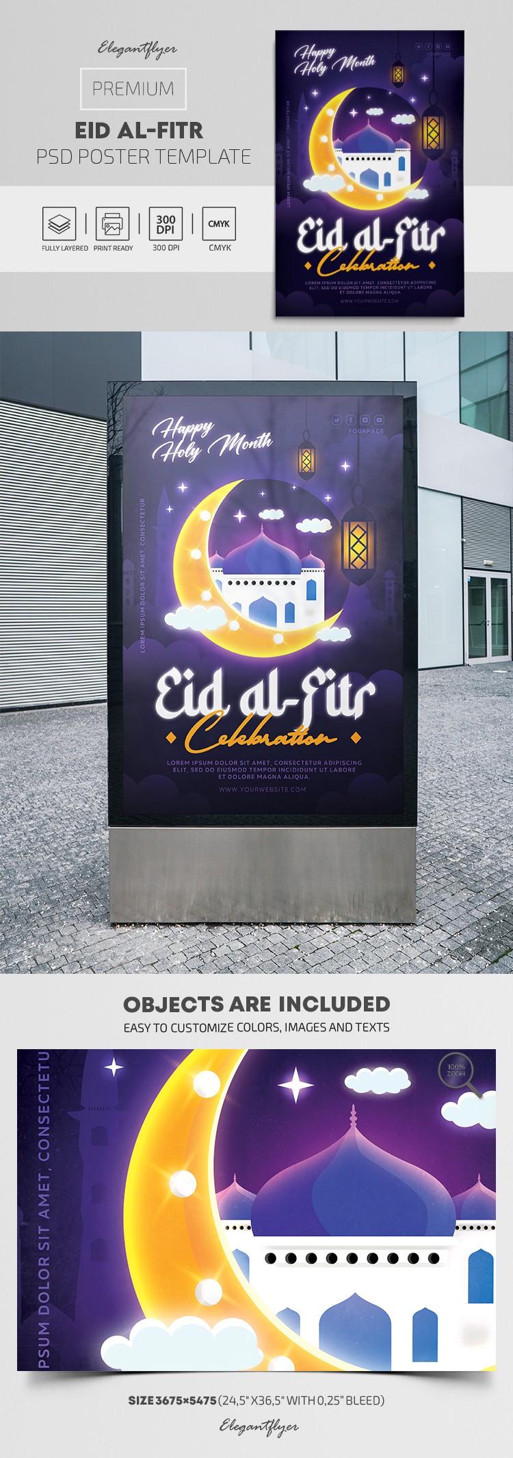 Affiche de l'Eid Al-Fitr by ElegantFlyer